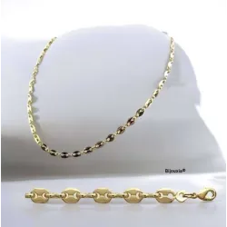 Chaîne Maille Grain De Café 45 CM X 5MM Plaqué or 18 CARATS 750/1000