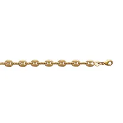 Chaîne Grain De Café 5MM X 50 CM Plaqué or 18 CARATS 750/1000 Bijoux NEUF