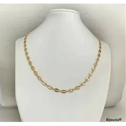 Chaîne Grain De Café 5MM X 45 CM Plaqué or 18 CARATS 750/1000 Bijoux NEUF