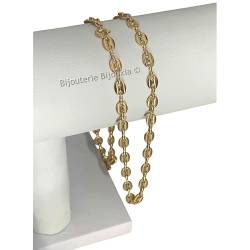 Chaîne Grain De Café 50 CM Plaqué or 18 CARATS 750/1000 Bijoux Homme
