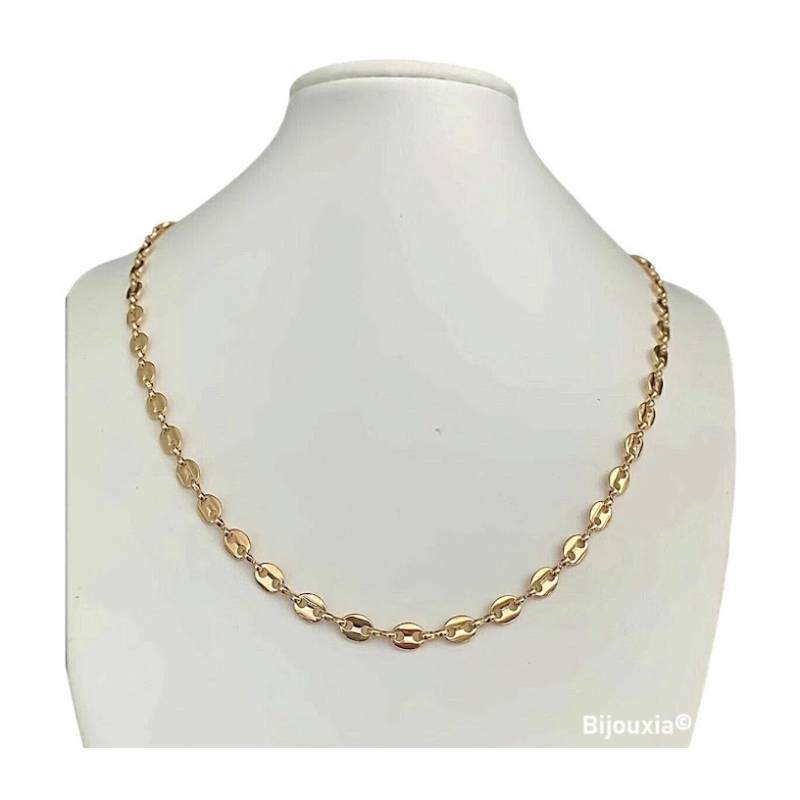 Chaîne Grain De Café 50 CM Plaqué or 18 CARATS 750/1000 Bijoux Homme