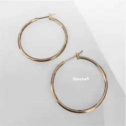 Boucles D'oreilles Créoles Diamètre 3cm Plaqué Or 18 CARATS 750/000