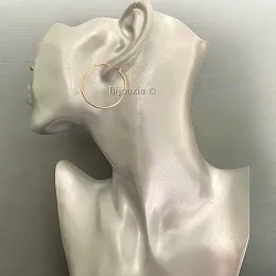 Boucles D'oreilles Créoles Diamètre 3cm Plaqué Or 18 CARATS 750/000