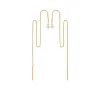 Boucles D'oreilles Chaîne Traversante Double Passage Cristaux zirconium En Plaqué Or 18 Carats