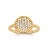 Bague Microserti Pavé Oxyde de Zirconium En Plaqué Or 18 Carats T50 à 60