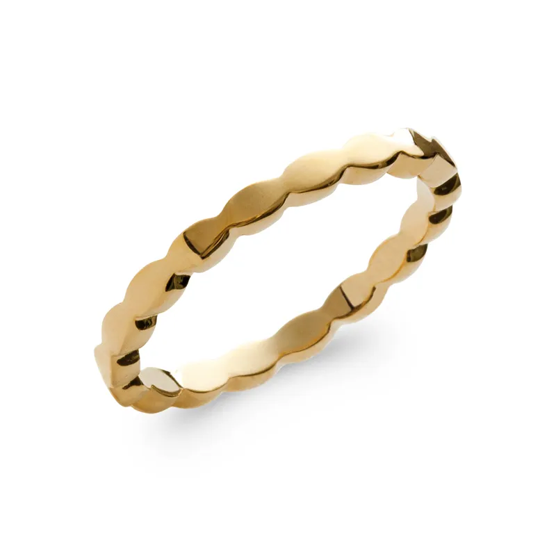 Alliance Ondulée En Plaqué or 18 CARATS 750/1000 TAILLES 48 à 64