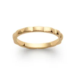 Bague Alliance Ondulée En Plaqué or 18 CARATS 750/1000 TAILLES 46 à 62