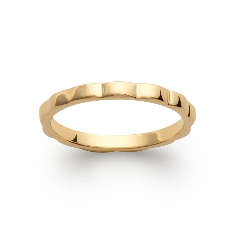 Bague Alliance Ondulée En Plaqué or 18 CARATS 750/1000 TAILLES 46 à 62