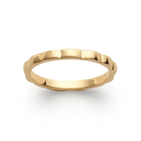 Bague Alliance Ondulée En Plaqué or 18 CARATS 750/1000 TAILLES 46 à 62