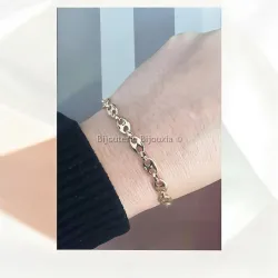 Bracelet Maille Grain De Café 21CM X 6MM Plaqué or 18 CARATS 750/1000