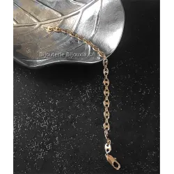 Bracelet Maille Grain De Café 19CM X 6MM Plaqué or 18 CARATS 750/1000