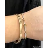 Bracelet Jonc Cercles Zirconium Ouvrable Plaqué or 18 CARATS