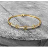 Bracelet Jonc Cercles Zirconium Ouvrable Plaqué or 18 CARATS