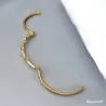 Bracelet Jonc Cercles Zirconium Ouvrable Plaqué or 18 CARATS