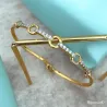 Bracelet Jonc Cercles Zirconium Ouvrable Plaqué or 18 CARATS