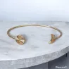 Jonc Ouvert Lune / Astre Plaqué or 18 Carats 750/1000
