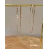 Boucles D'oreilles Chaîne Traversante Double Passage Cristaux zirconium En Plaqué Or 18 Carats