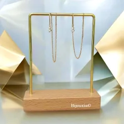 Boucles D'oreilles Chaîne Traversante Double Passage Cristaux zirconium En Plaqué Or 18 Carats