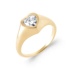 Bague Cristal Cœur Blanc En Plaqué or 18 Carats 750/000 T50 à 62