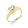 Bague Cristal Cœur Blanc En Plaqué or 18 Carats 750/000 T50 à 62