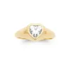 Bague Cristal Cœur Blanc En Plaqué or 18 Carats 750/000 T50 à 62