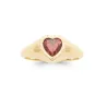 Bague Cristal Cœur Couleur Grenat En Plaqué or 18 Carats 750/000
