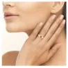 Bague Cristal Cœur Couleur Grenat En Plaqué or 18 Carats 750/000