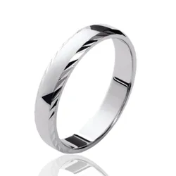 Bague Alliance Motifs Ciselés En Argent Massif 925/1000 Rhodié TAILLES 50 à 70 MIXTE