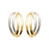 Boucles D'oreilles Demi Créoles ZIRCONIUM Plaqué Or 18 carats