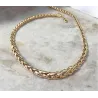 Collier maille palmier en chute 45cm en plaqué or 18 Carats 750/000