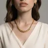 Collier maille palmier en chute 45cm en plaqué or 18 Carats 750/000