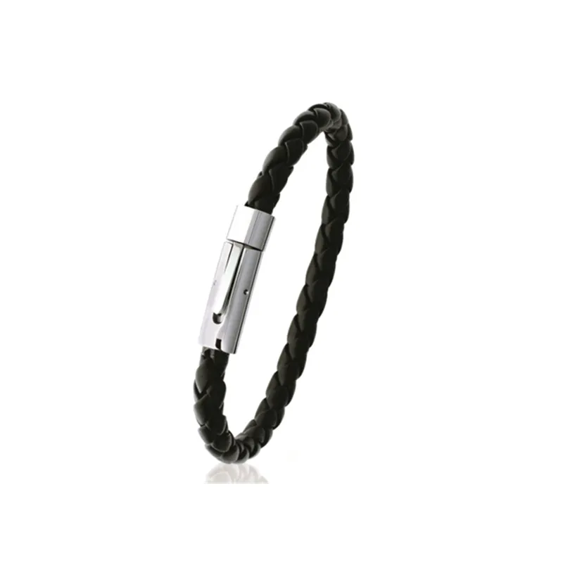 Bracelet CUIR et Acier Inoxydable 6,6CM Bijoux Homme