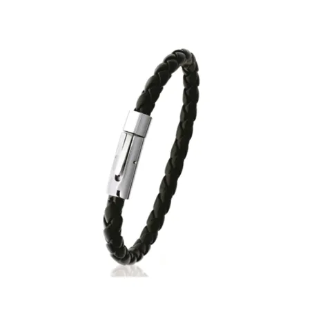 Bracelet CUIR et Acier Inoxydable 6,6CM Bijoux Homme