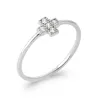 Bague Croix Sertie Zirconium en Argent Massif 925/1000 Rhodié T50 à 60