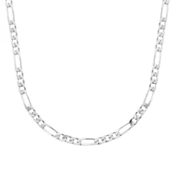 Chaîne Maille Figaro 6MM X 55 CM Argent Massif 925/1000 Bijoux Homme