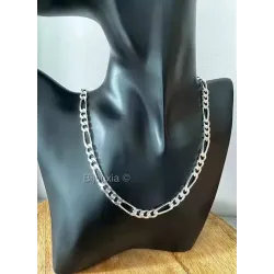 Chaîne Maille Figaro 6MM X 55 CM Argent Massif 925/1000 Bijoux Homme