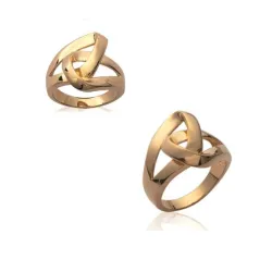 Bague Taille 50 Géométrique Entrelacée En Plaqué or 18 Carats 750/1000
