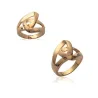 Bague Taille 50 Géométrique Entrelacée En Plaqué or 18 Carats 750/1000