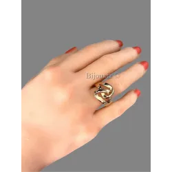 Bague Taille 50 Géométrique Entrelacée En Plaqué or 18 Carats 750/1000