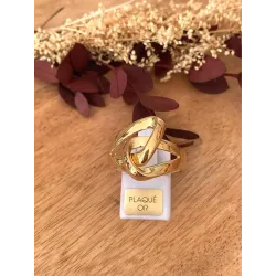 Bague Taille 50 Géométrique Entrelacée En Plaqué or 18 Carats 750/1000