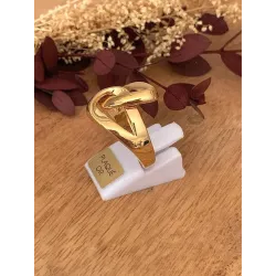 Bague Taille 50 Géométrique Entrelacée En Plaqué or 18 Carats 750/1000