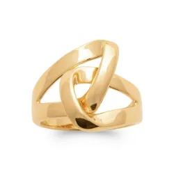 Bague Taille 50 Géométrique Entrelacée En Plaqué or 18 Carats 750/1000