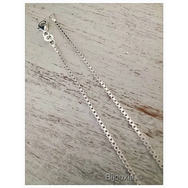 Chaîne Fine 40cm X 1mm Maille Vénitienne Argent Massif 925