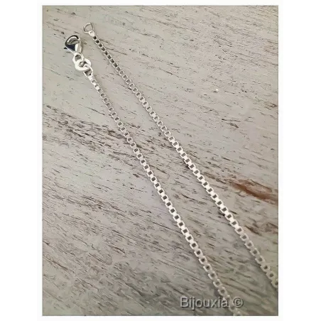 Chaîne Fine 40cm X 1mm Maille Vénitienne Argent Massif 925