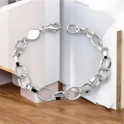 Bracelet Maillons Type Jaseron Ovales 20CM En Argent Massif 925/000