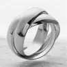 Bague Alliance 3 Anneaux Épais En Argent Massif T50-52-54-56-58-60-62-64-66-68