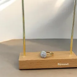 Bague Princesse Marquise ZIRCONIUM Plaqué or 18 CARATS 750/1000 Tailles 50 à 64