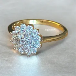 Bague Princesse Marquise ZIRCONIUM Plaqué or 18 CARATS 750/1000 Tailles 50 à 64