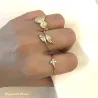 Bague Plumes Plaqué or 18 CARATS 750 Millièmes Tailles 50-52-54-56-58-60