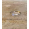 Bague Croix Sertie Zirconium En Plaqué Or 18 Carats 750/000 T50 à 60